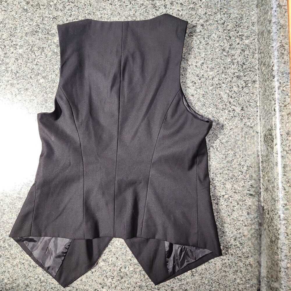 Liliya Black Vest Single Button Fake Gems Belt Closure Women XXL Runs Small - Picture 3 of 10